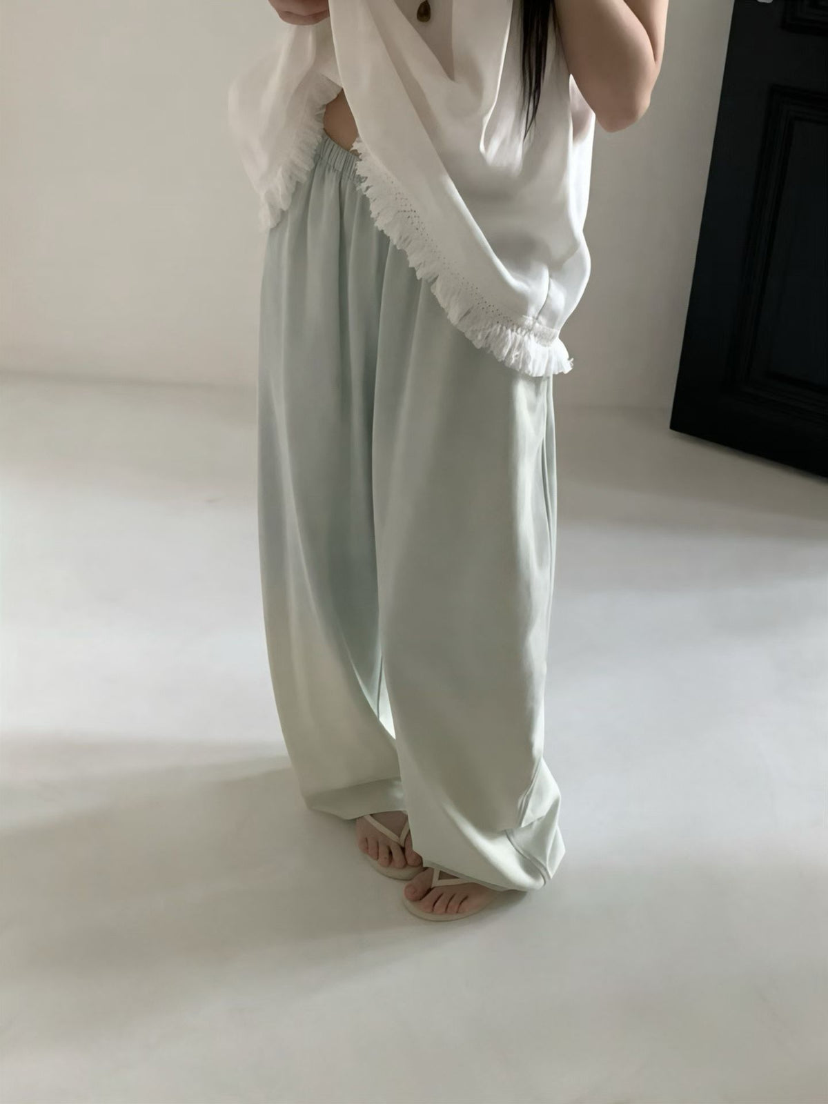 Soft denim straight leg jeans