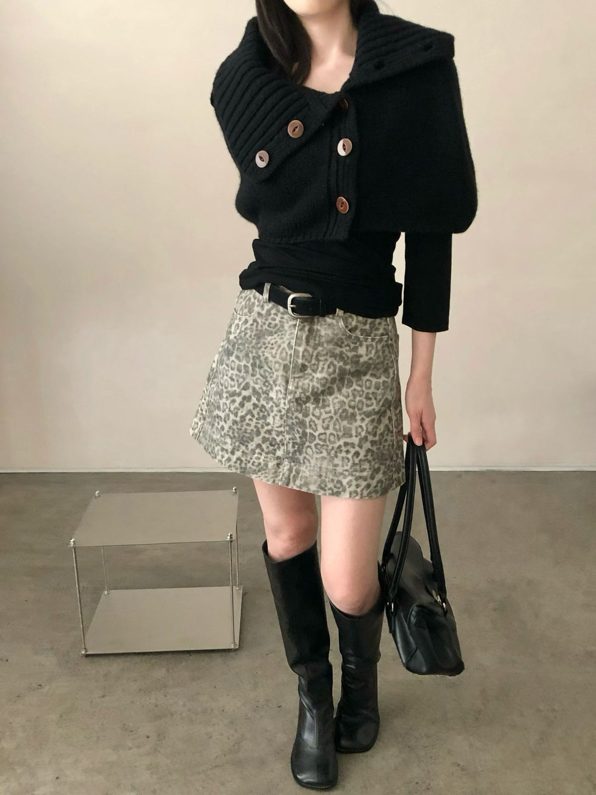 Leopard print skirt