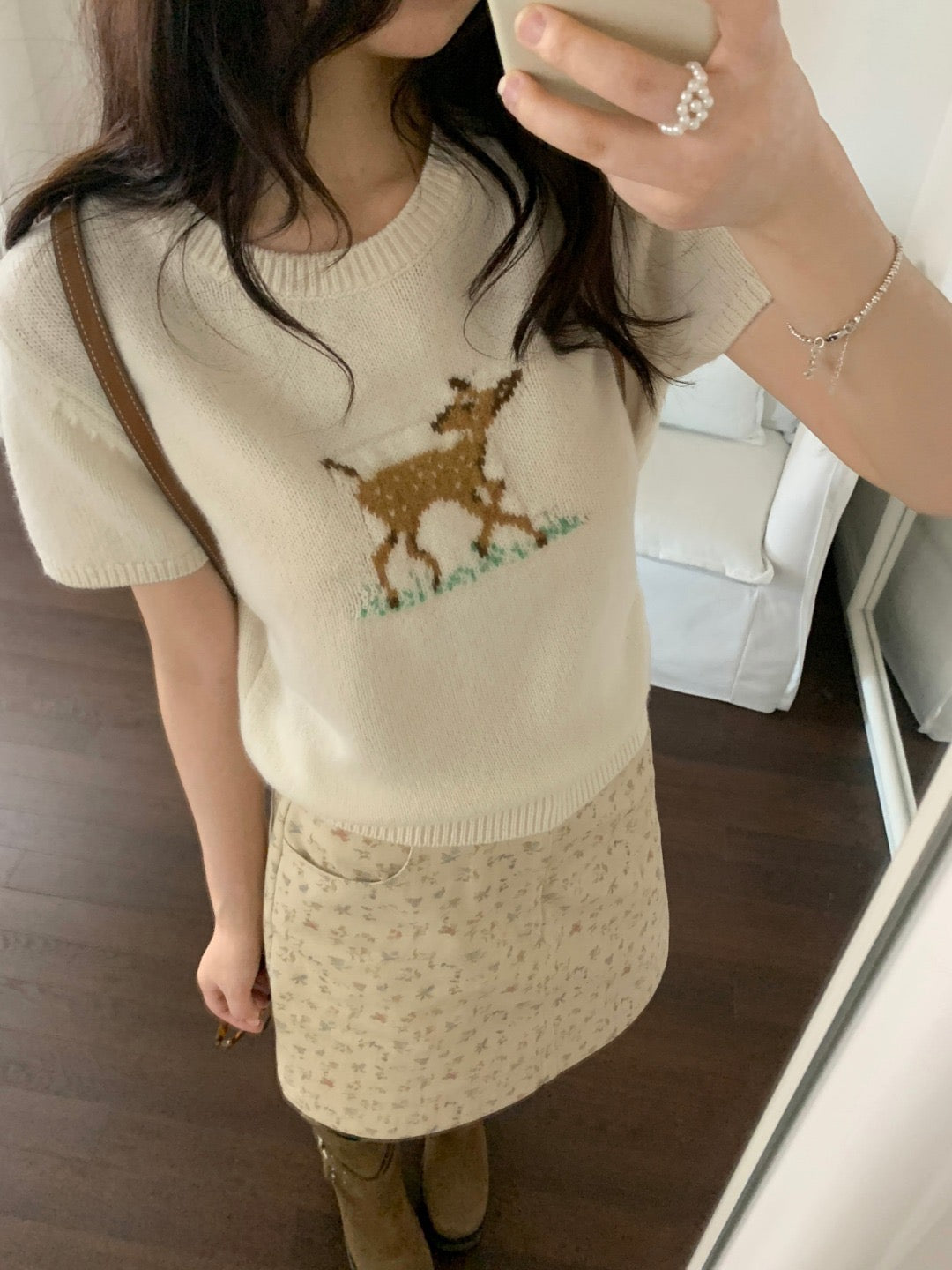 Deer short sleeve sweater（100% Wool）