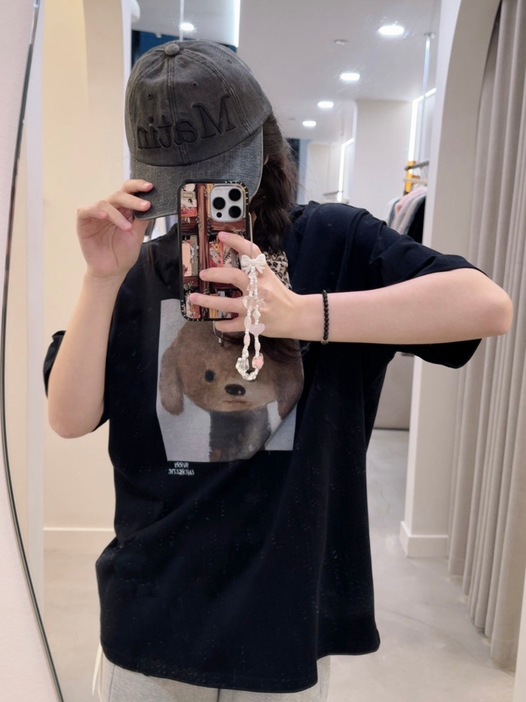 Puppy print oversized T-shirt