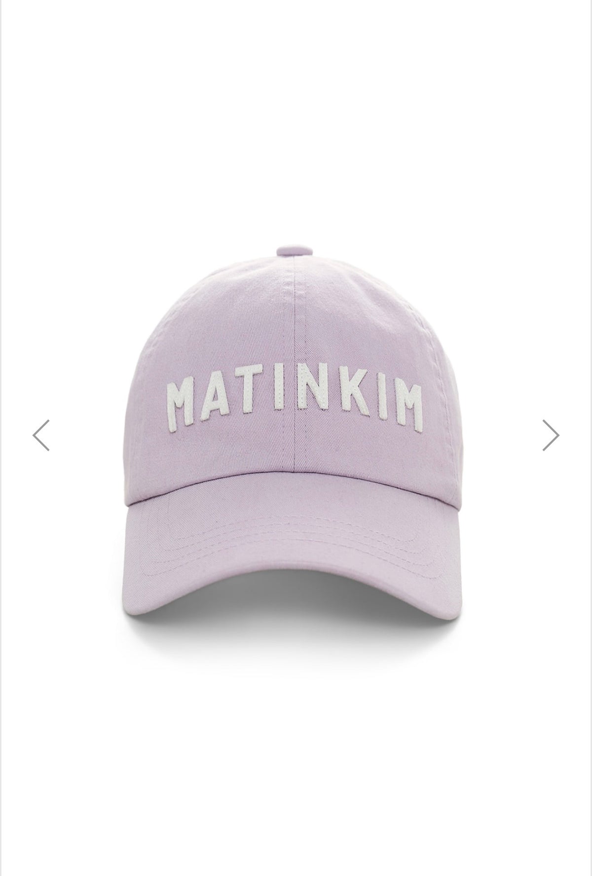 MATIN KIM APPLIQUE FELT LOGO BALL CAP IN LILAC