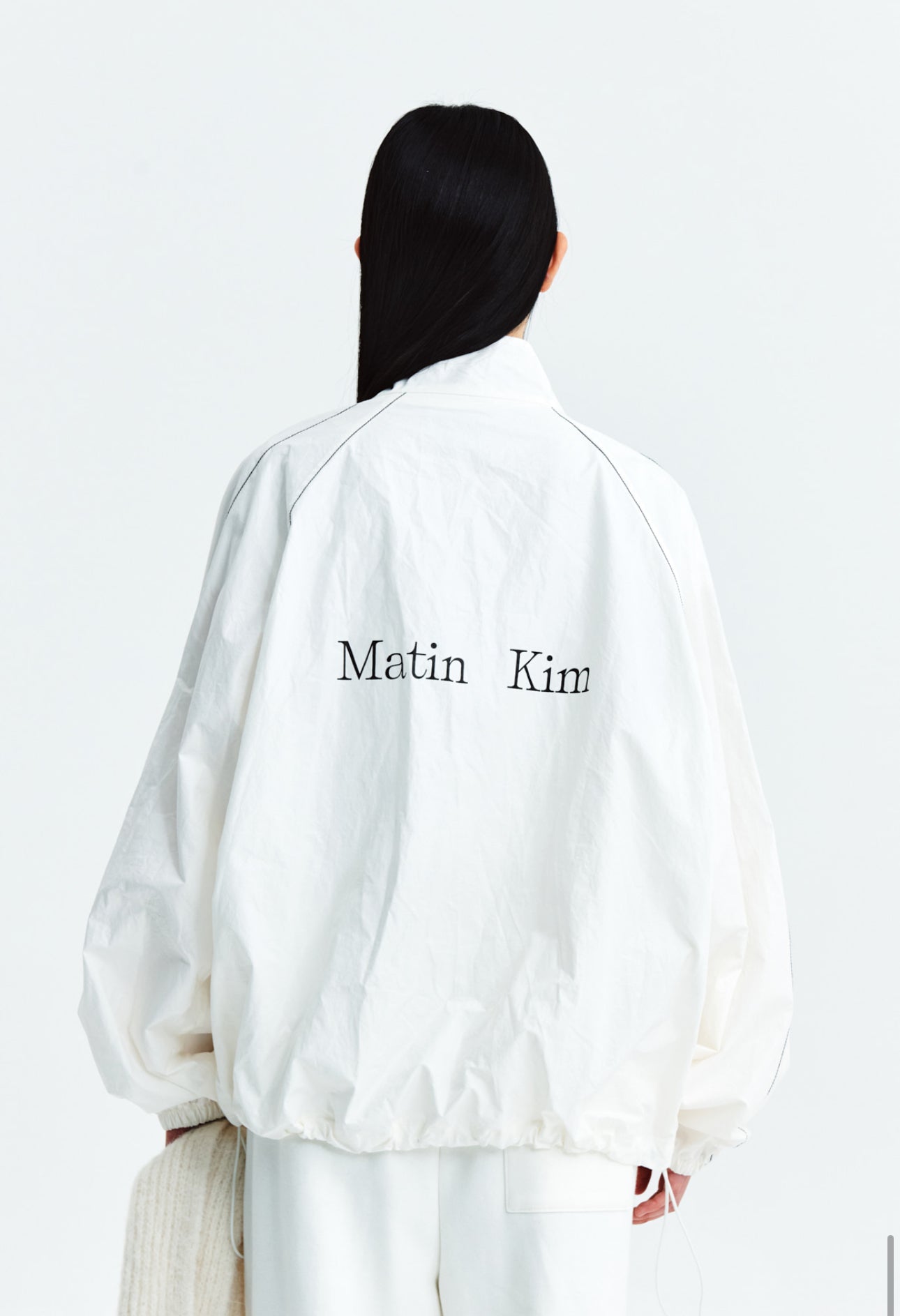 MATIN KIM LOGO COATING JUMPER IN IVORY MUSINSA | MATIN KIM MATIN 