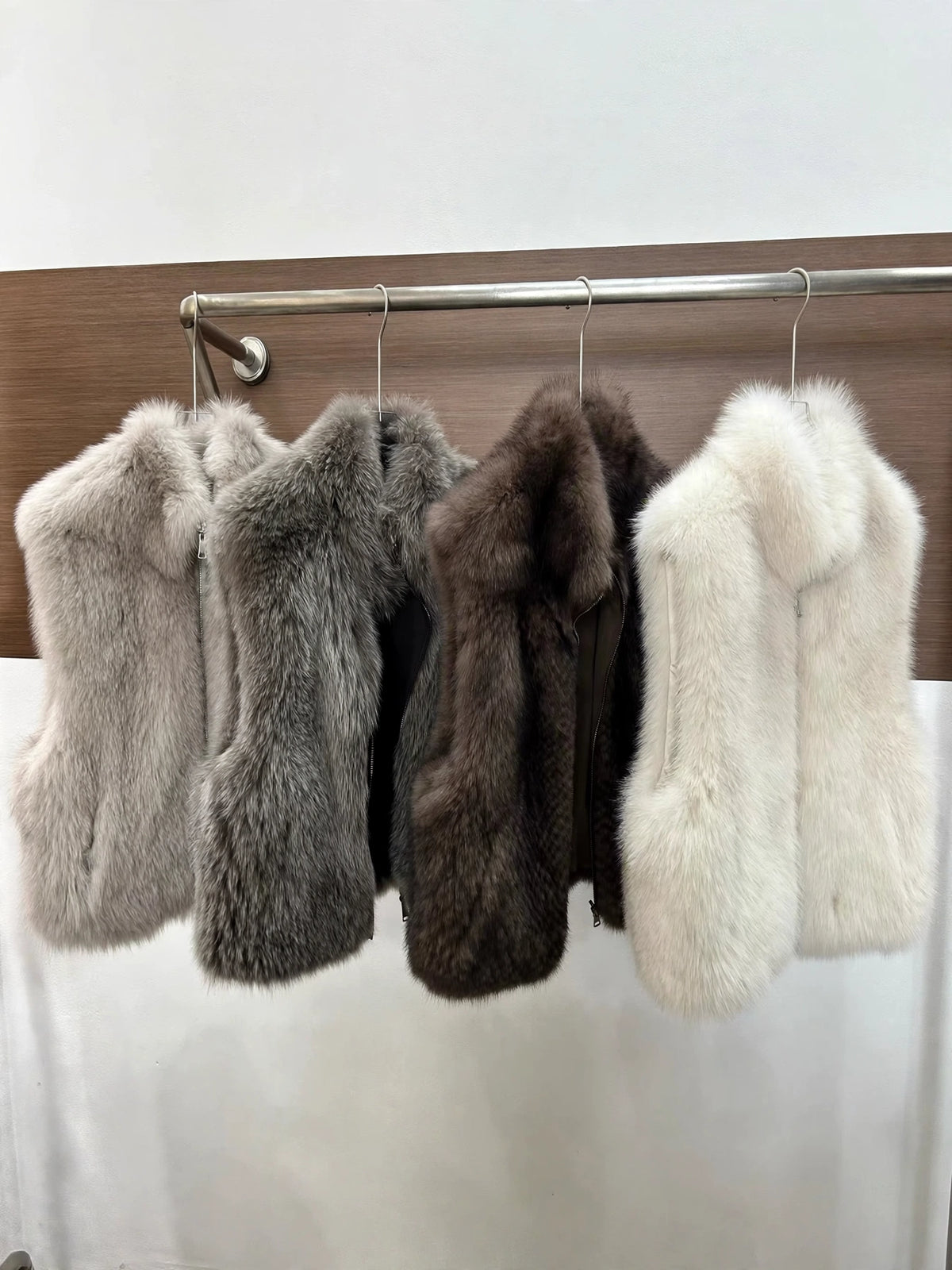 Reversible fox fur jacket