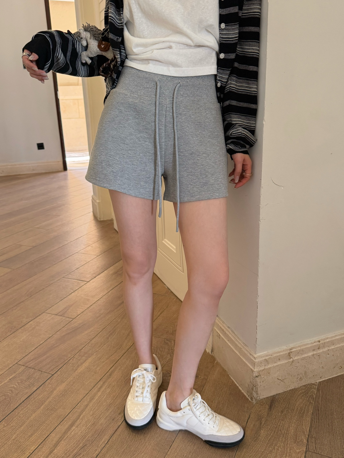 Drawstring sweat shorts
