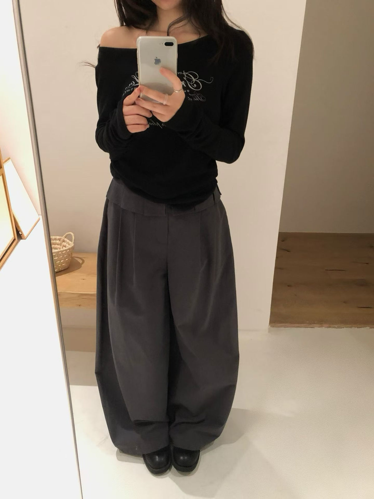 Ruffle waist pants