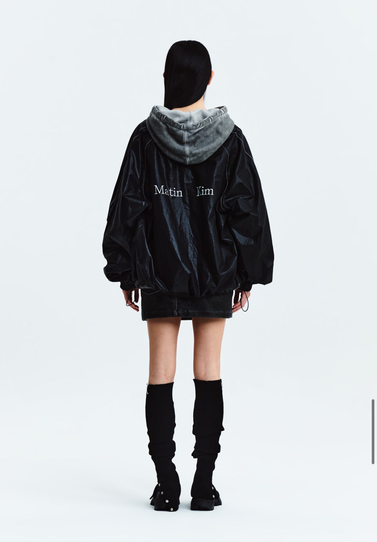 ジャケット・アウター MATIN KIM LOGO COATING JUMPER IN BLACK MATIN KIM LOGO COATING JUMPER IN BLACK – MO & MORE
