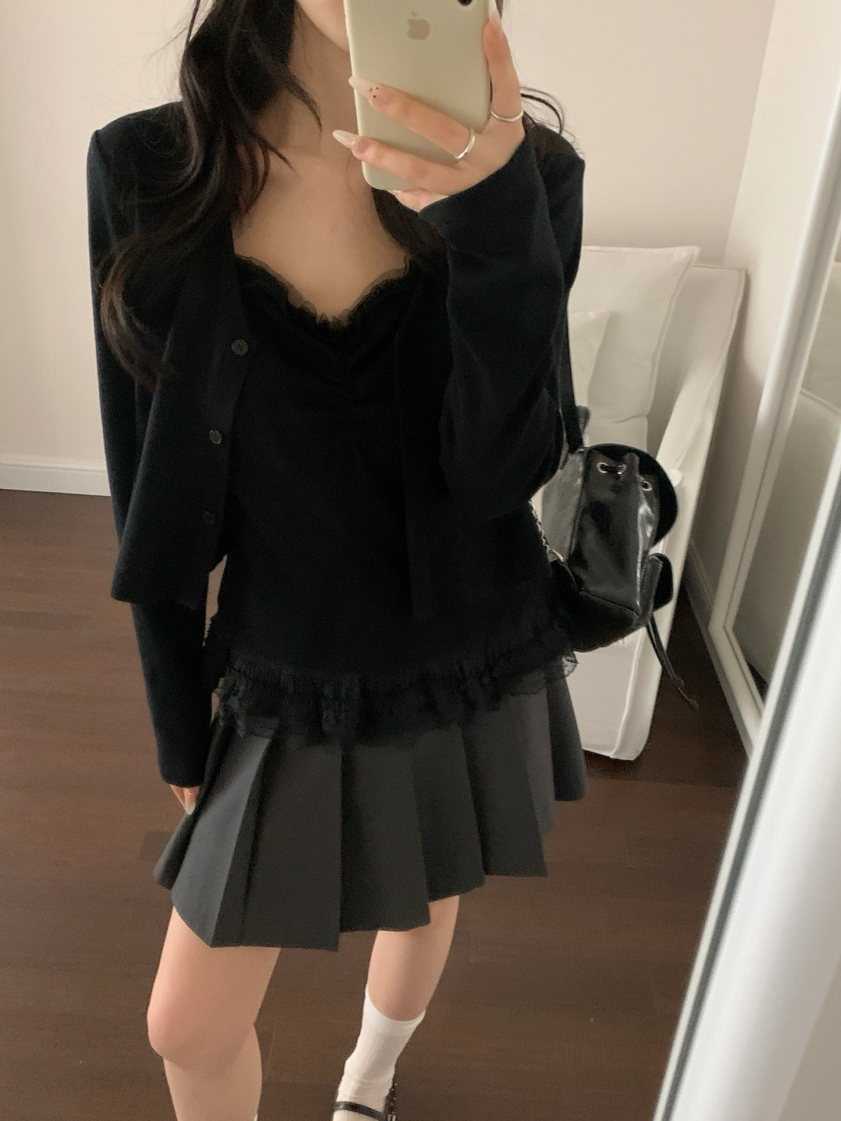 Lace patchwork two-piece set