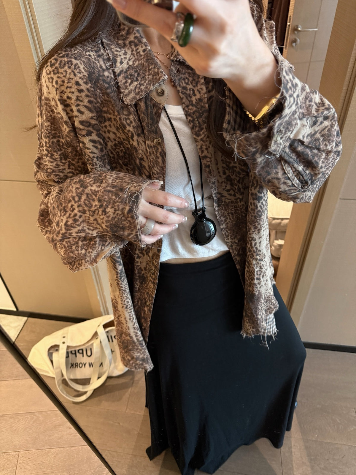 Reversible leopard shirt