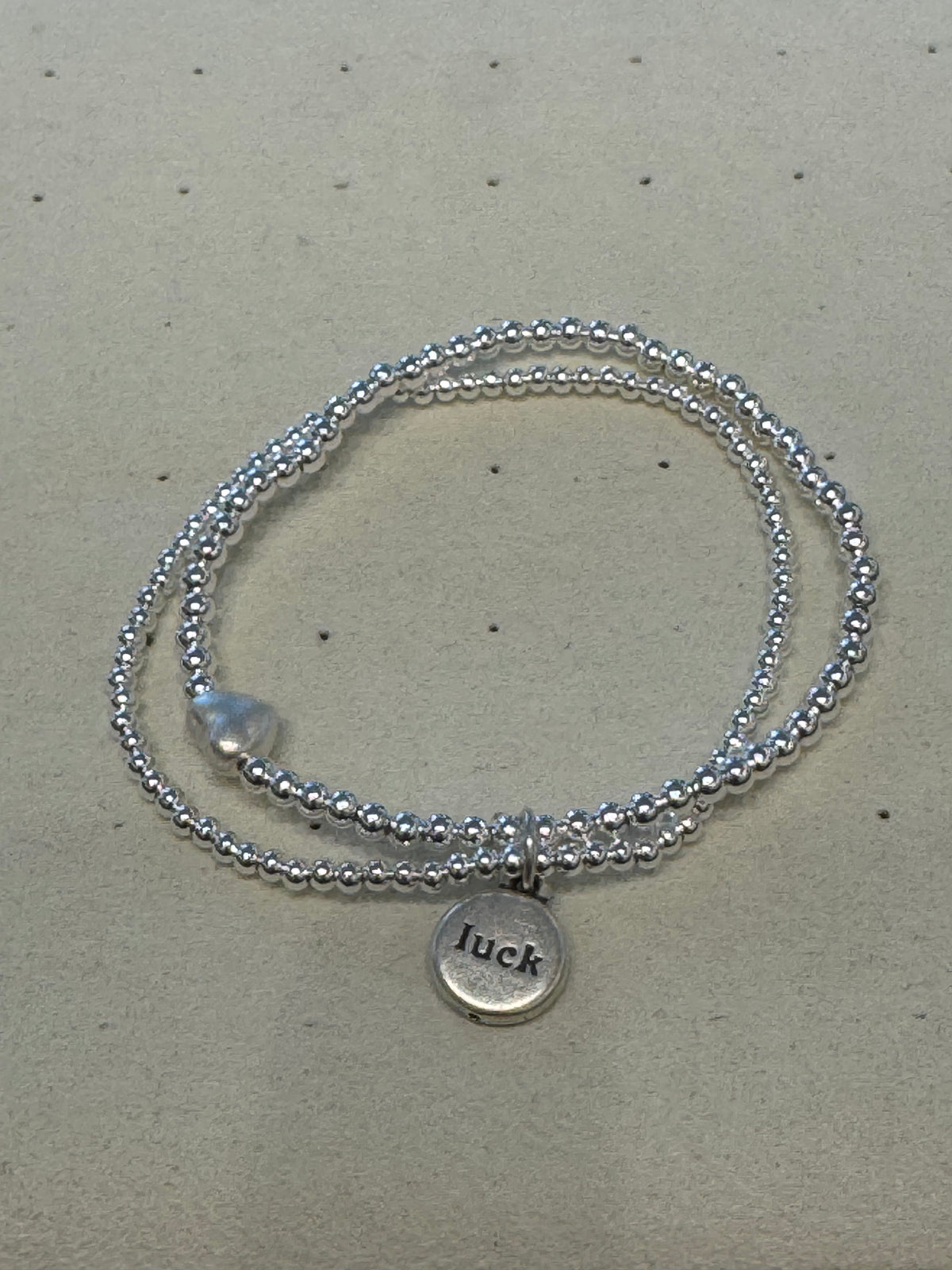 Pure silver lucky heart bracelet
