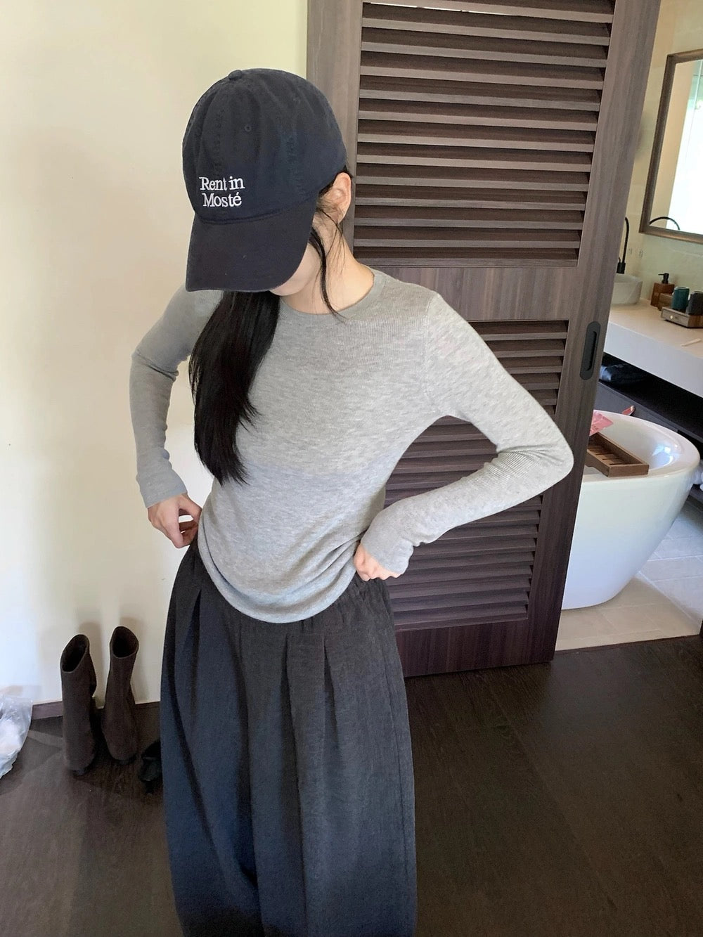 Classic round collar wool blend knit top（11 Colors）