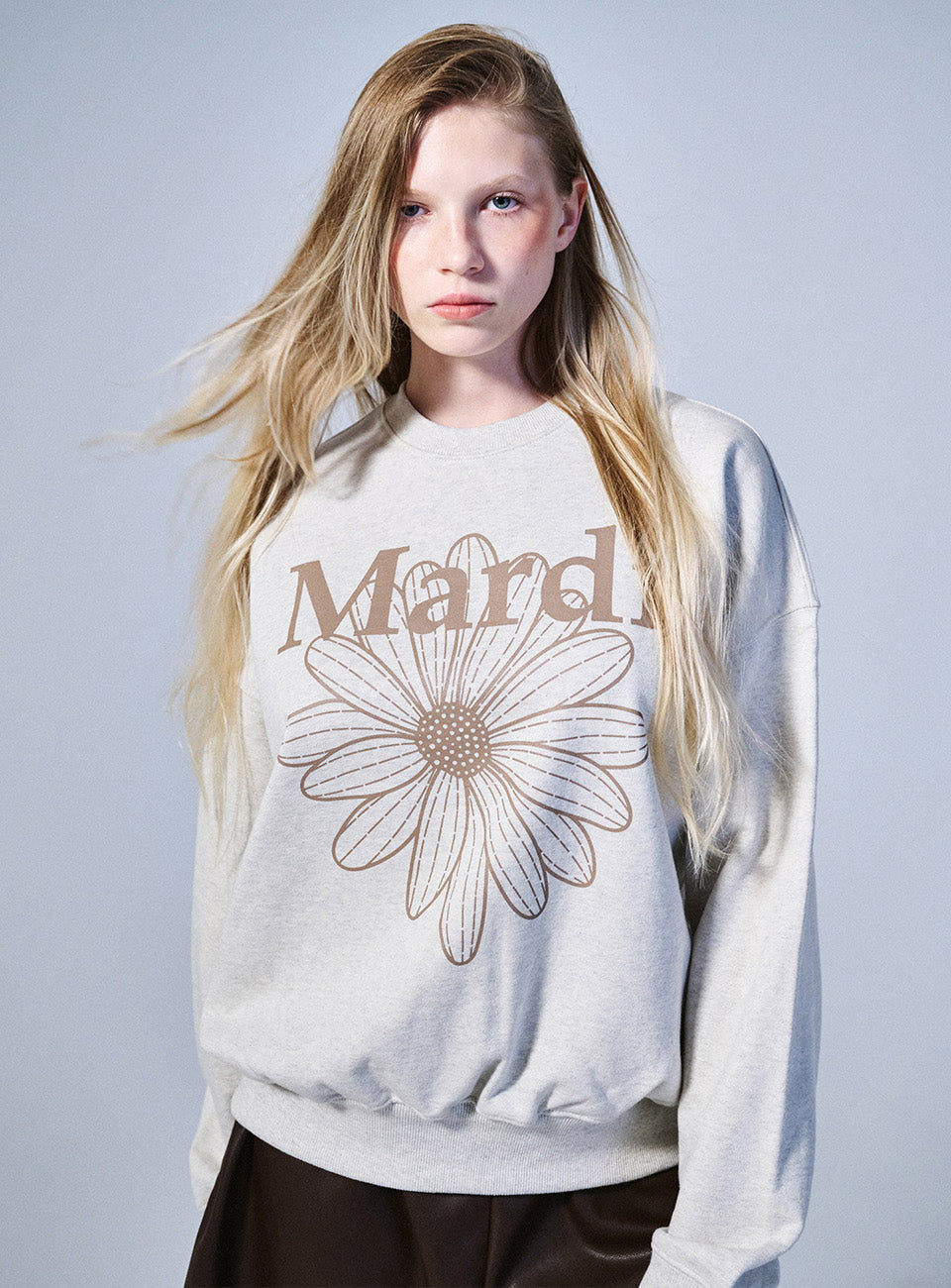 Mardi SWEATSHIRT FLOWERMARDI_OATMEAL TAUPE