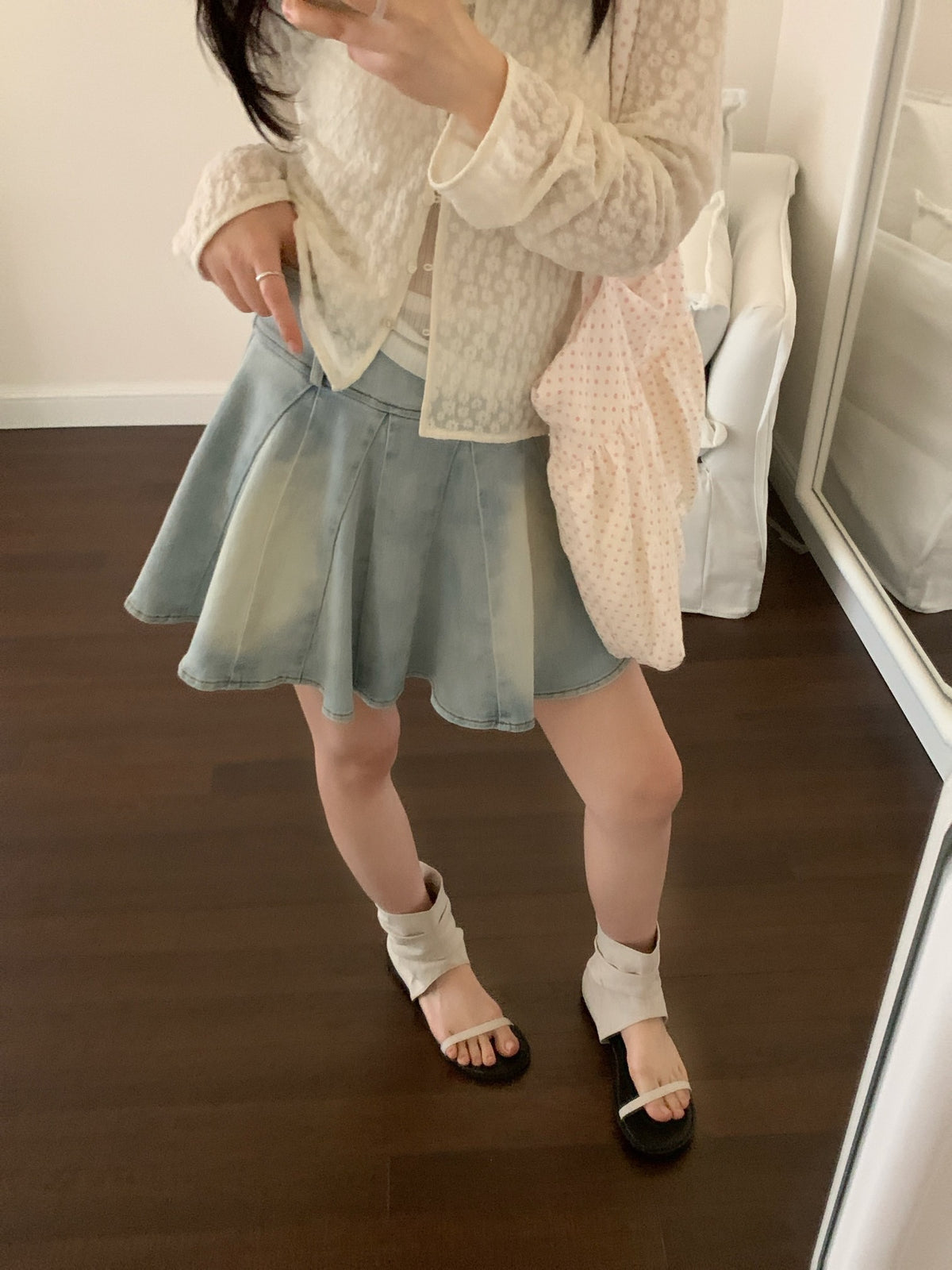 Denim washed skirt