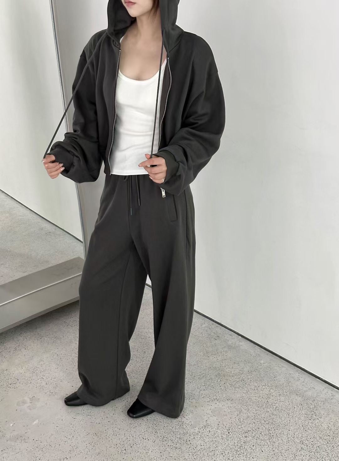 Casual sweatpants and hoodie set