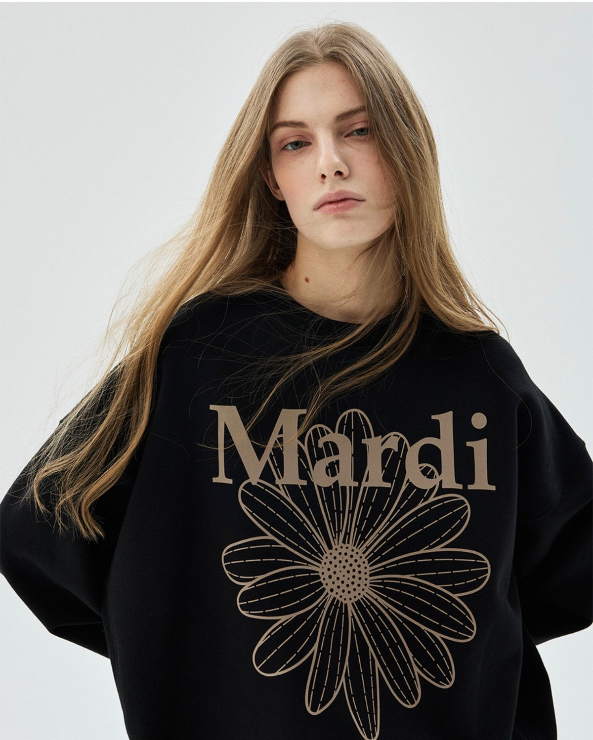 MARDI SWEATSHIRT FLOWERMARDI_BLACK TAUPE