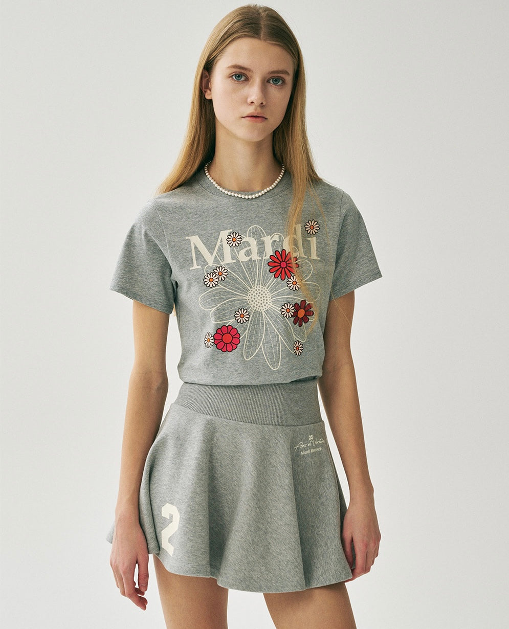Mardi SLIM TSHIRT FLOWERMARDI BLOSSOM_GREY IVORY