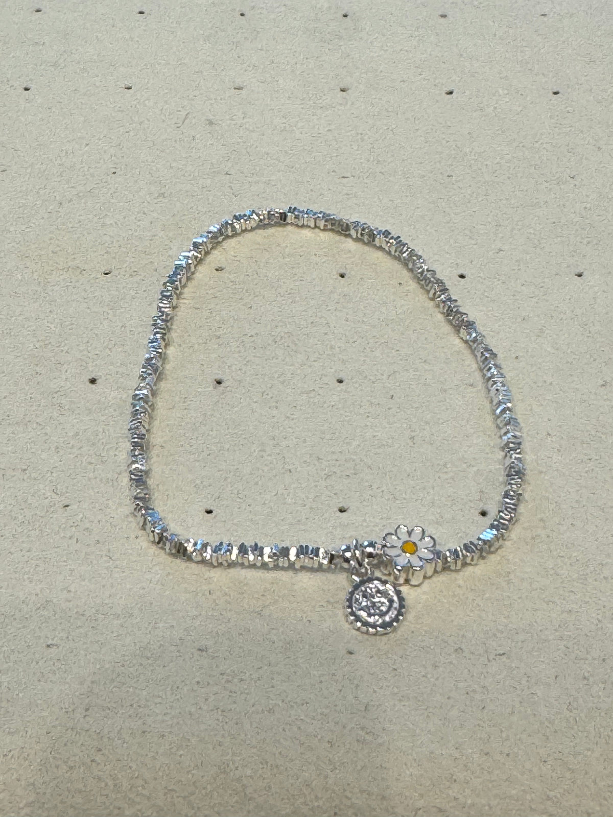 Pure silver daisy bracelet