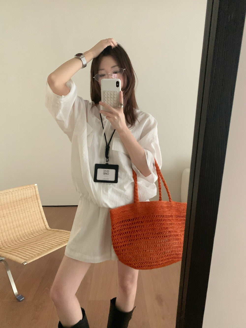 Lace sleeve short sleeve zipper jacket and shorts set