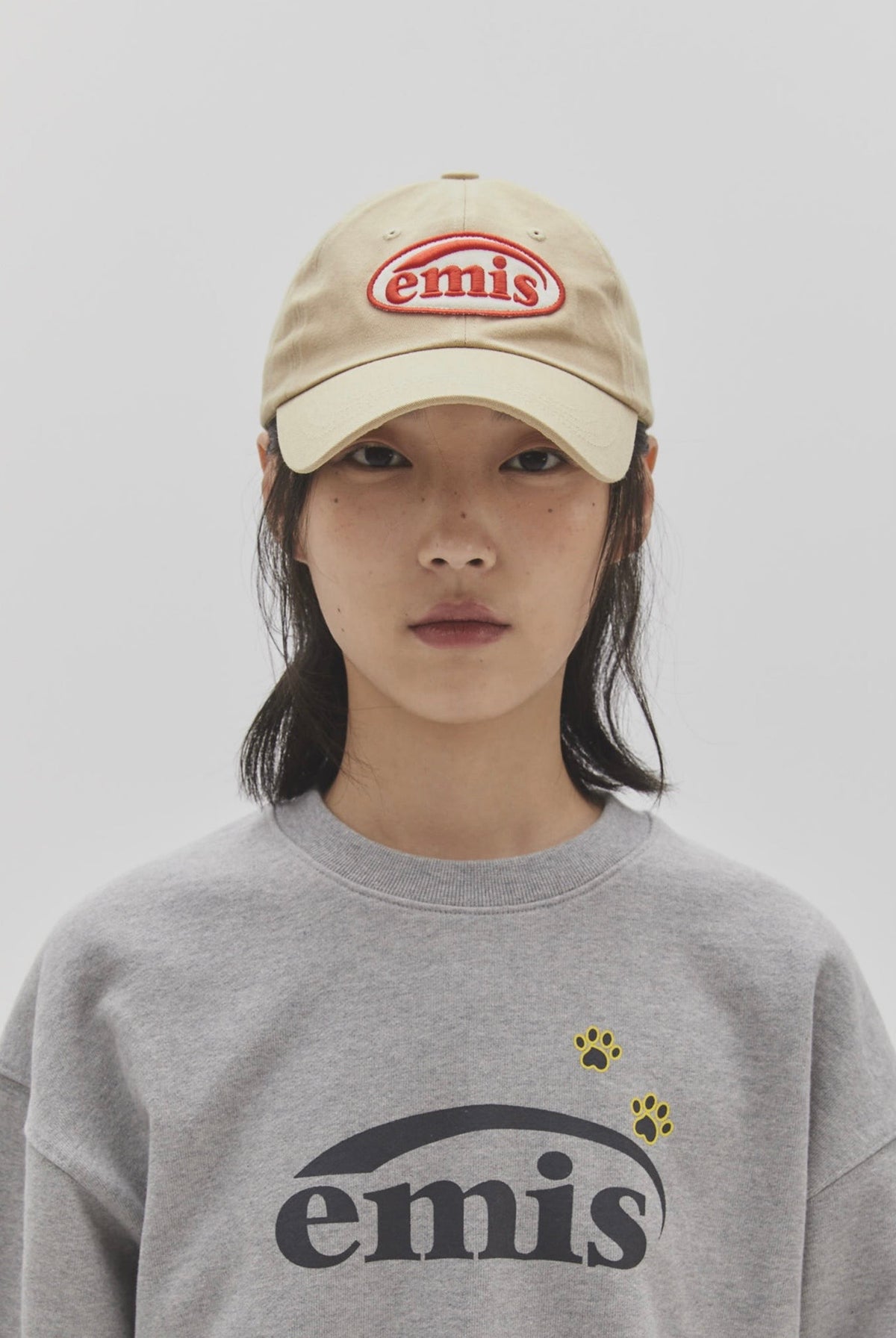 EMIS FOOT PRINT WAPPEN BALL CAP-BEIGE