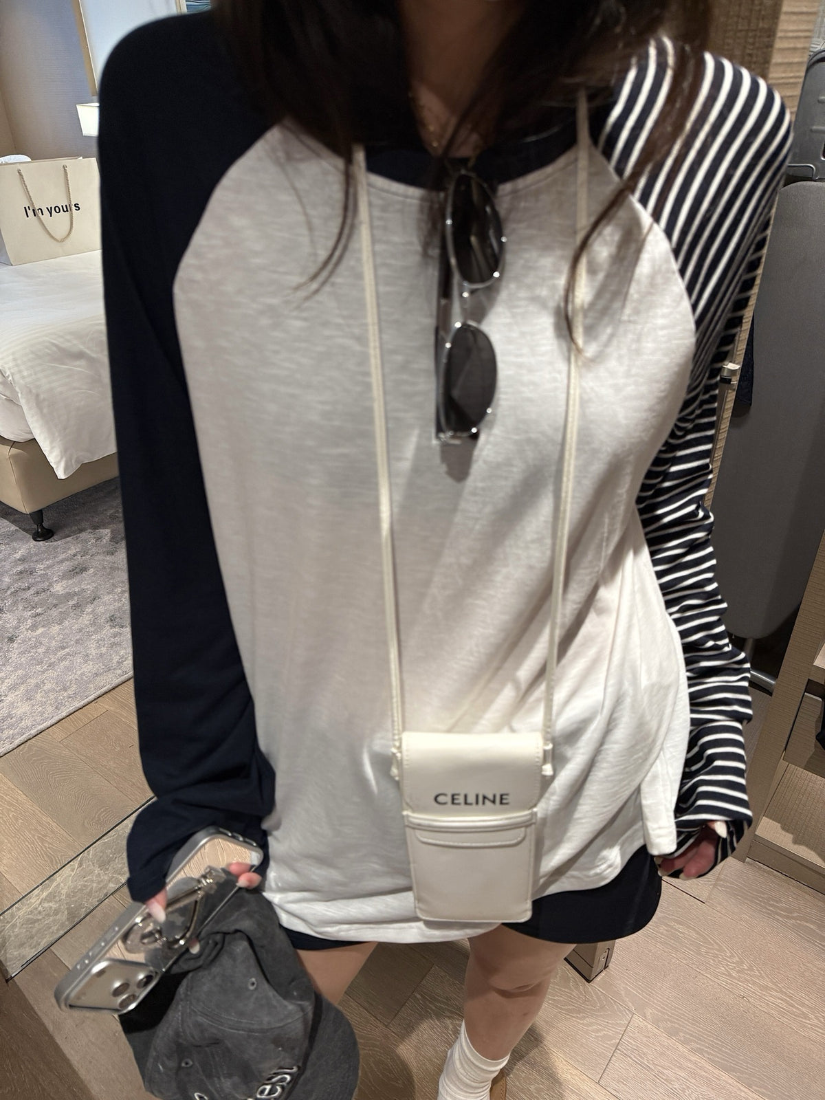Asymmetric sleeve shirt