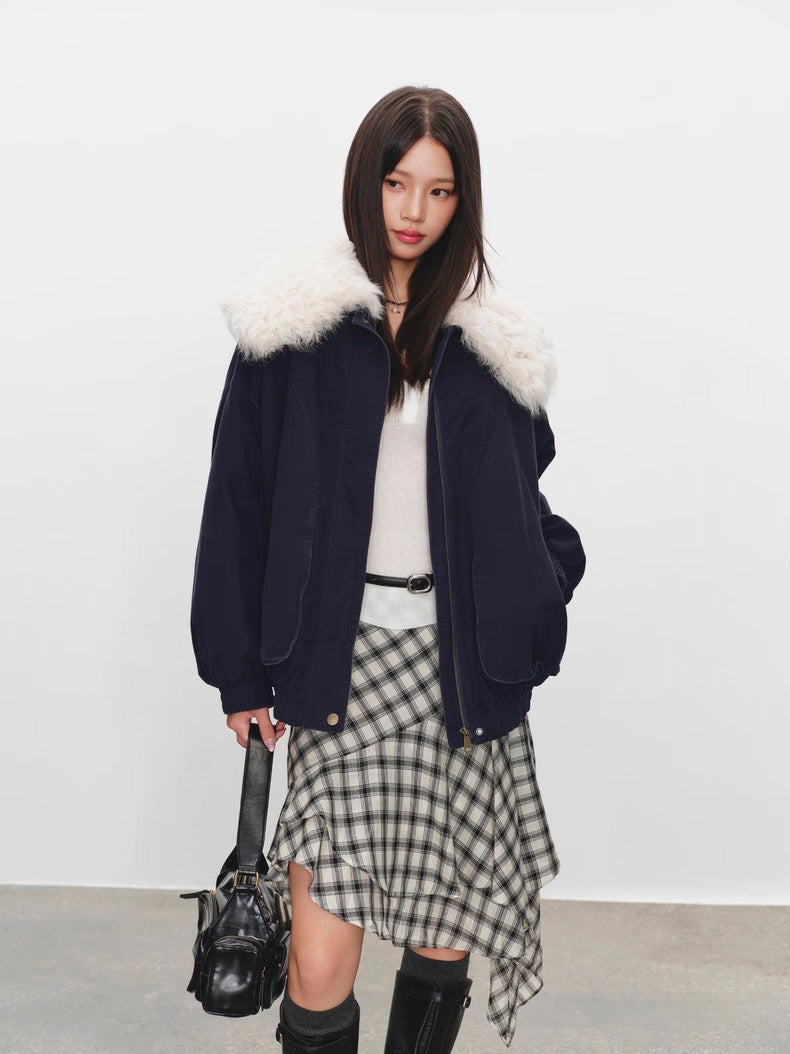 Shearling Goose Down Coat