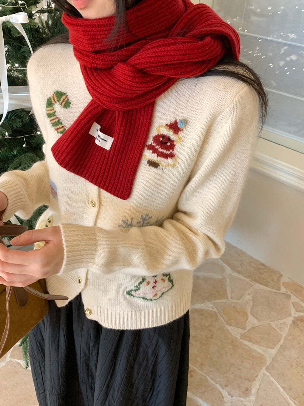 Christmas icon star button cardigan