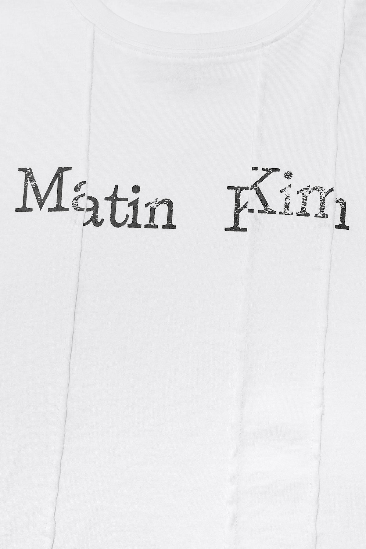 Matin Kim UNBALANCE TYPO LOGO CROP TOP IN WHITE – MO & MORE