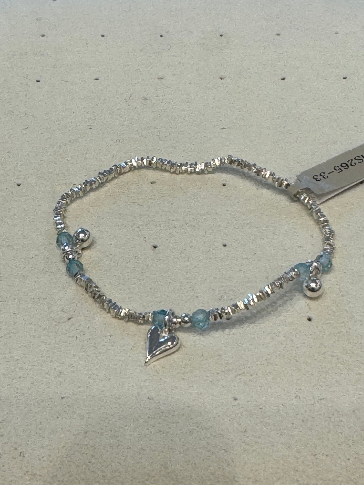 Pure silver heart-shaped bracelet