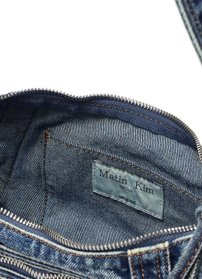 MATIN KIM WASHED DENIM MINI HOBO BAG IN BLUE – MO & MORE