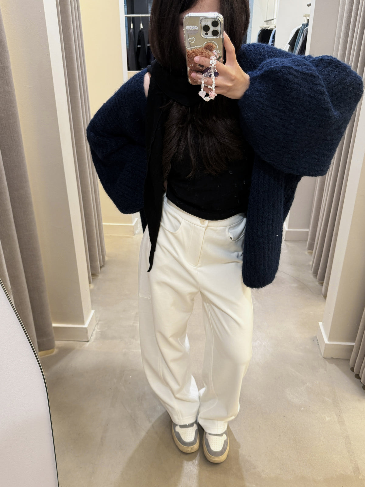 High-waist wide leg sweatpants-style trouser
