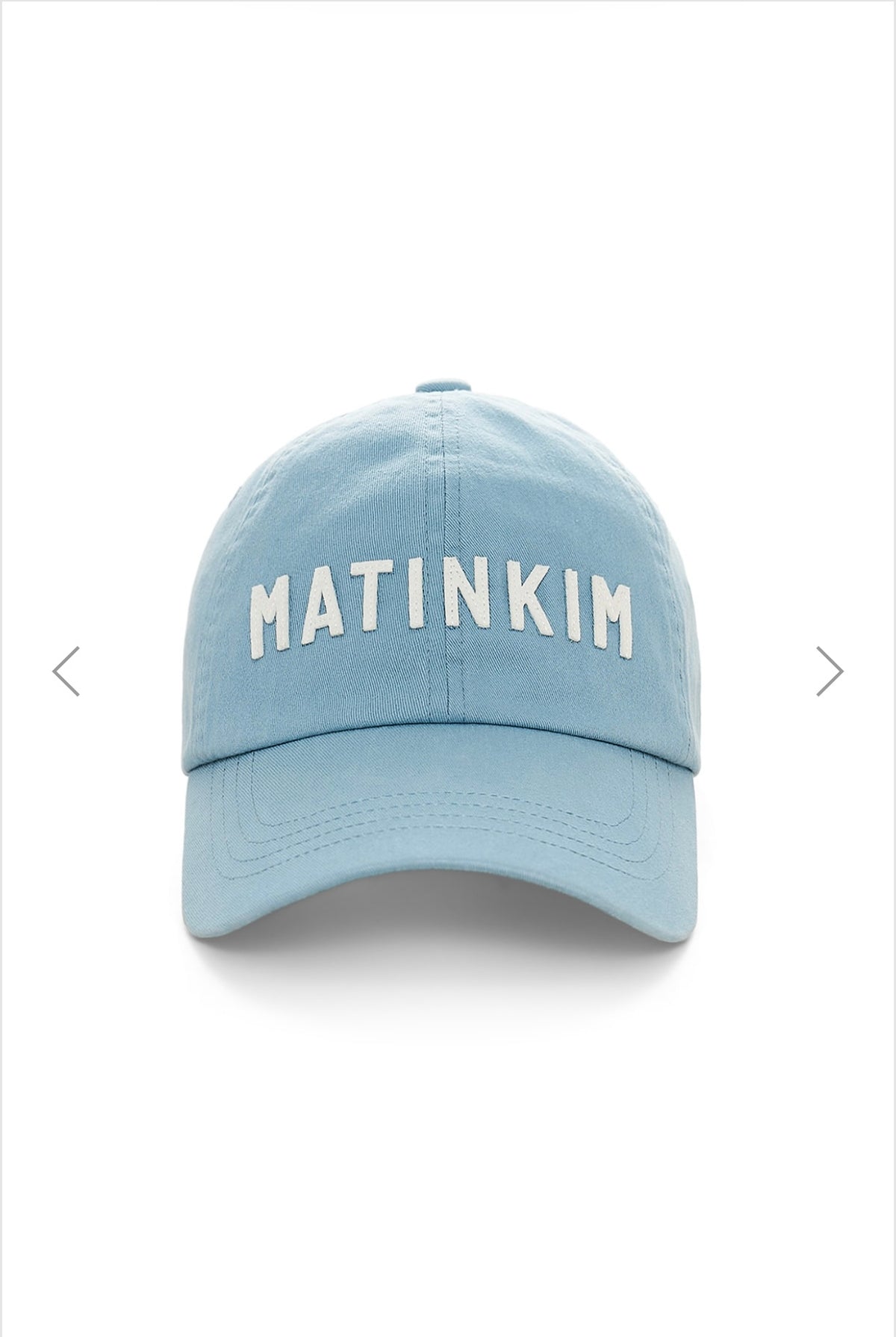MATIN KIM APPLIQUE FELT LOGO BALL CAP IN LIGHT BLUE