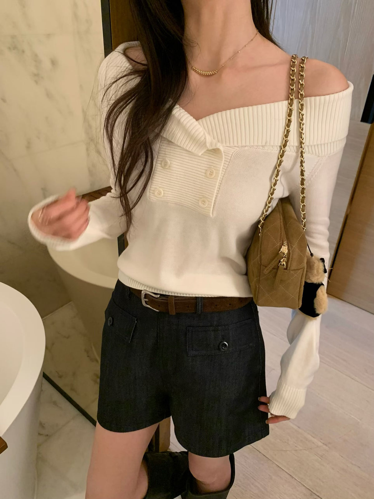 Double-breasted sweater