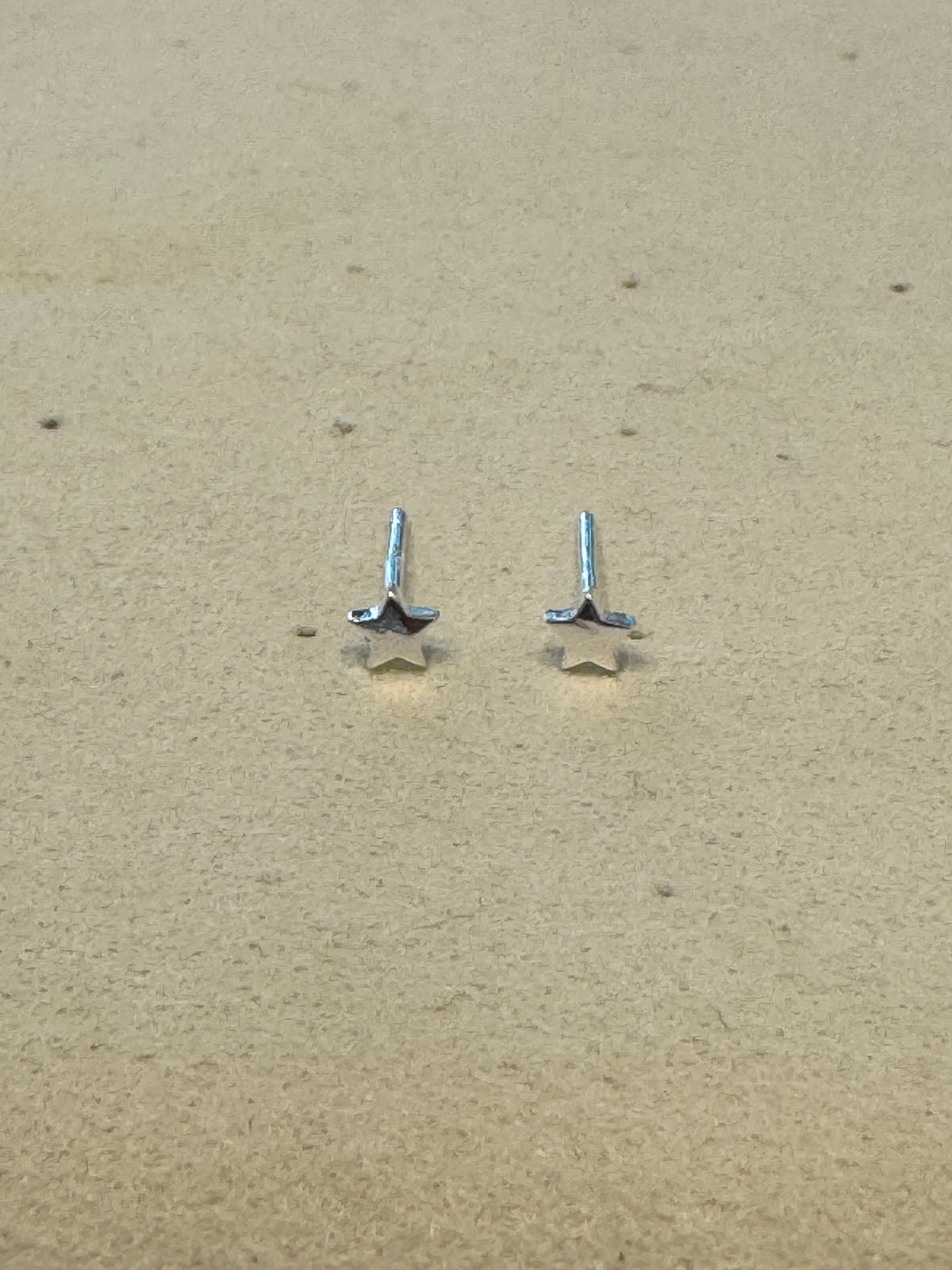 Pure silver star earrings