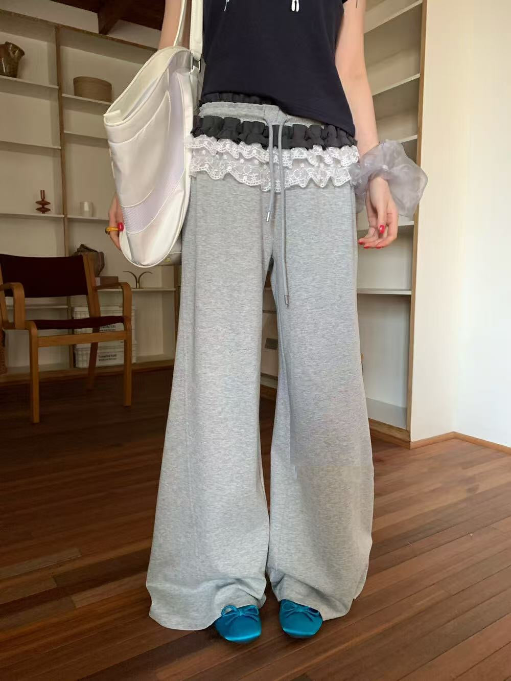 Lace-waist Pants