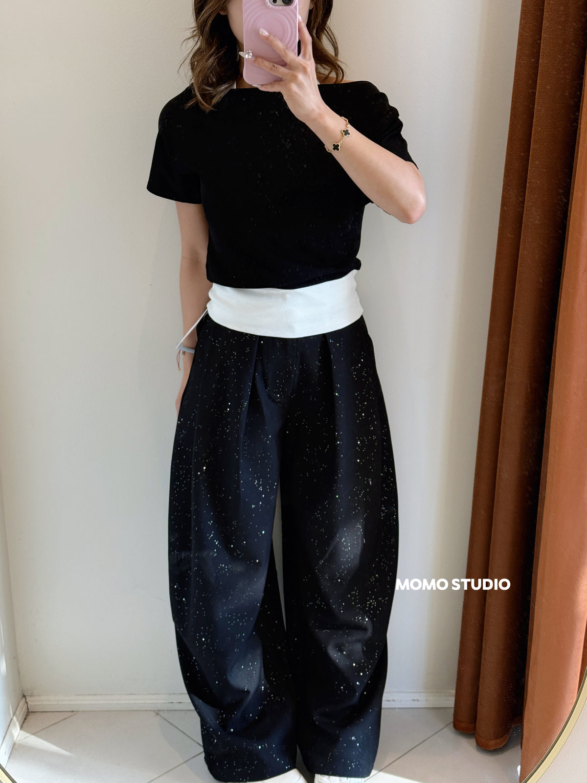 Midnight Sparkle Wide-leg Pants