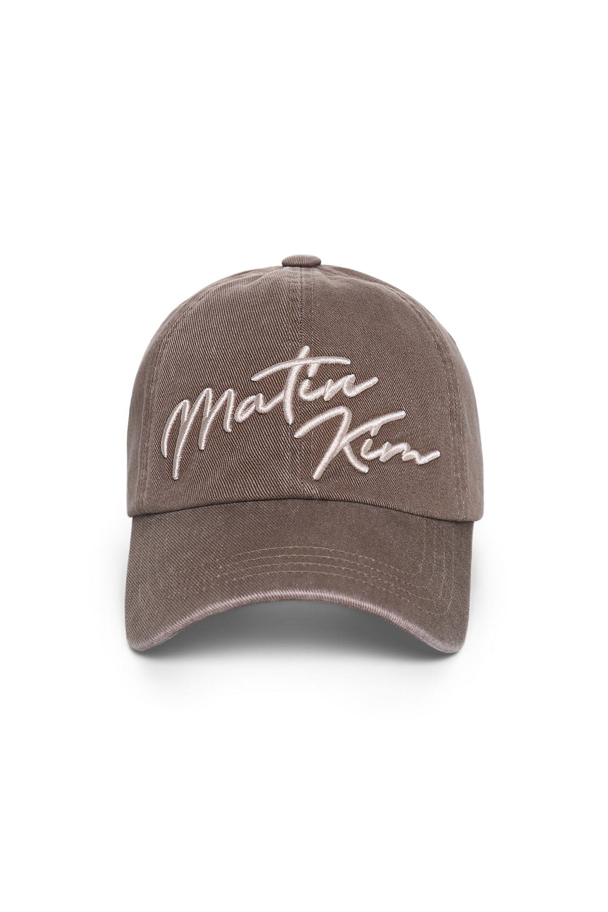 MATIN KIM LOGO SCRIPT BALL CAP IN BROWN