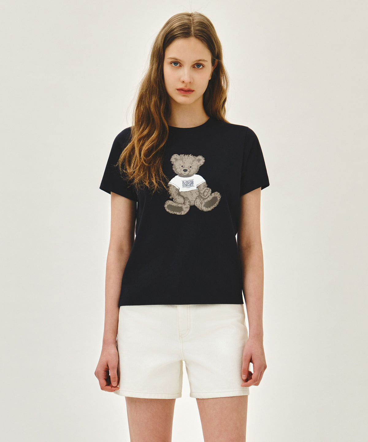 MARITHE FRANCOIS GIRBAUD W DOODLE BEAR TEE navy