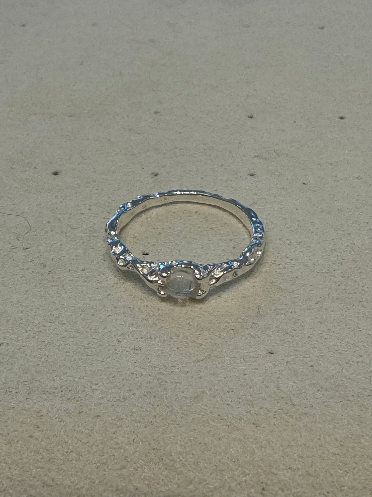 Pure silver lava irregular ring