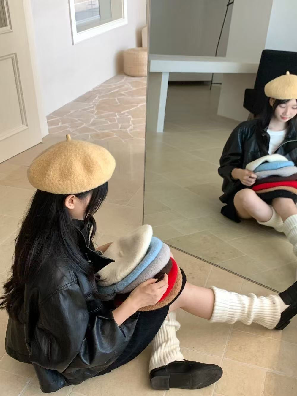 wool beret(100% wool)