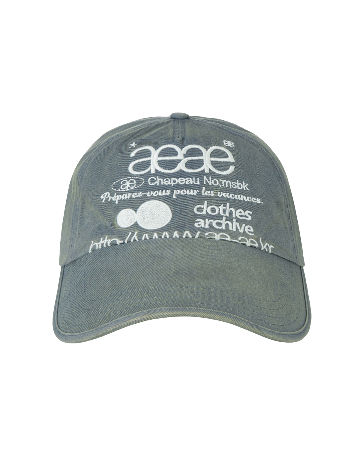 WEB LOGO WASHED 5 PANNEL BALL CAP [COPEN BLUE]