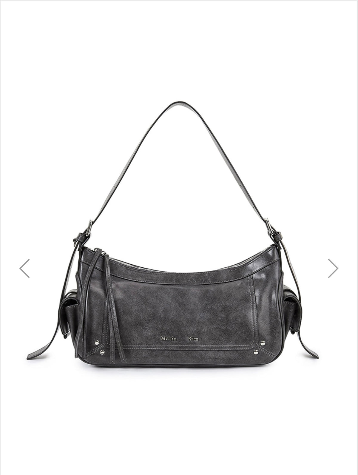 MATIN KIMRIVET POINT QUAD SHOULDER BAG IN CHARCOAL