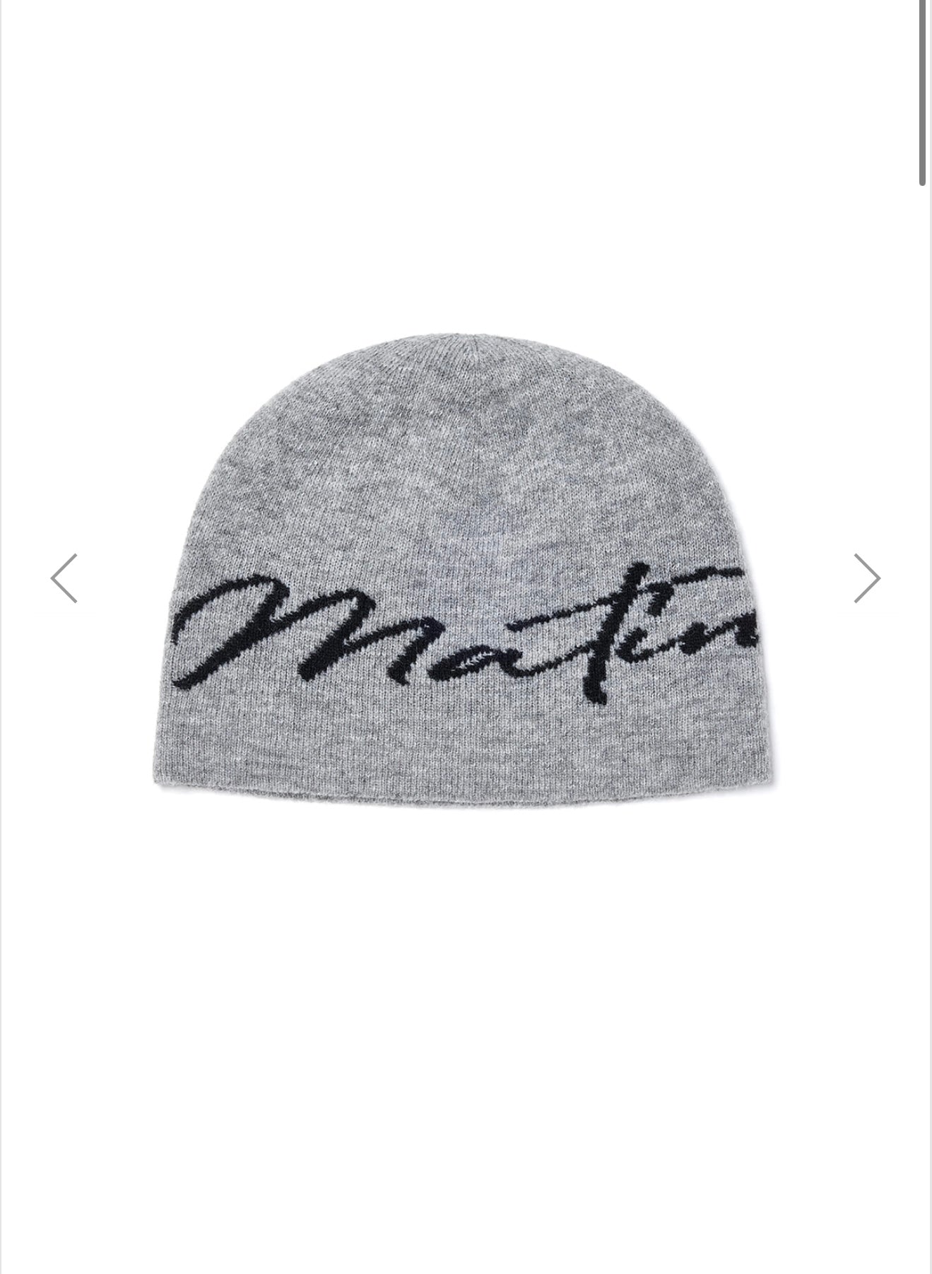 MATIN KIM MATIN LOGO SCRIPT BEANIE IN GREY – MO & MORE