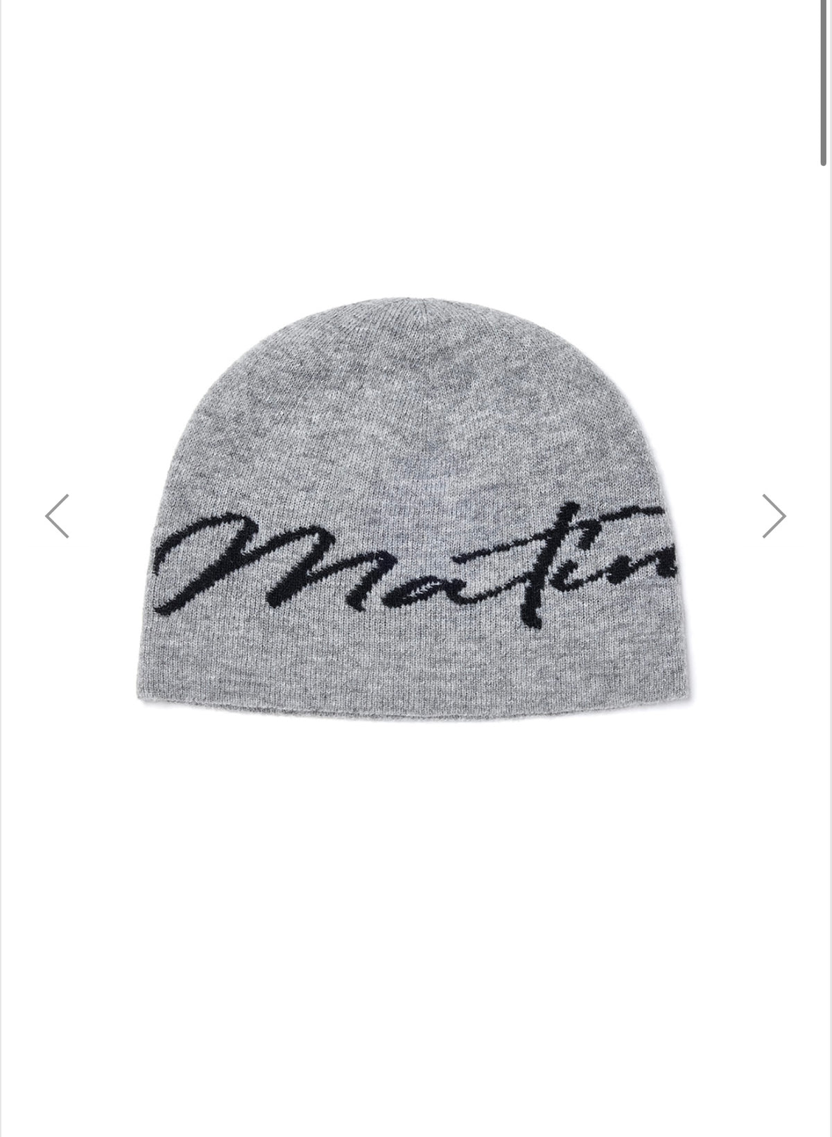 MATIN KIM MATIN LOGO SCRIPT BEANIE IN GREY