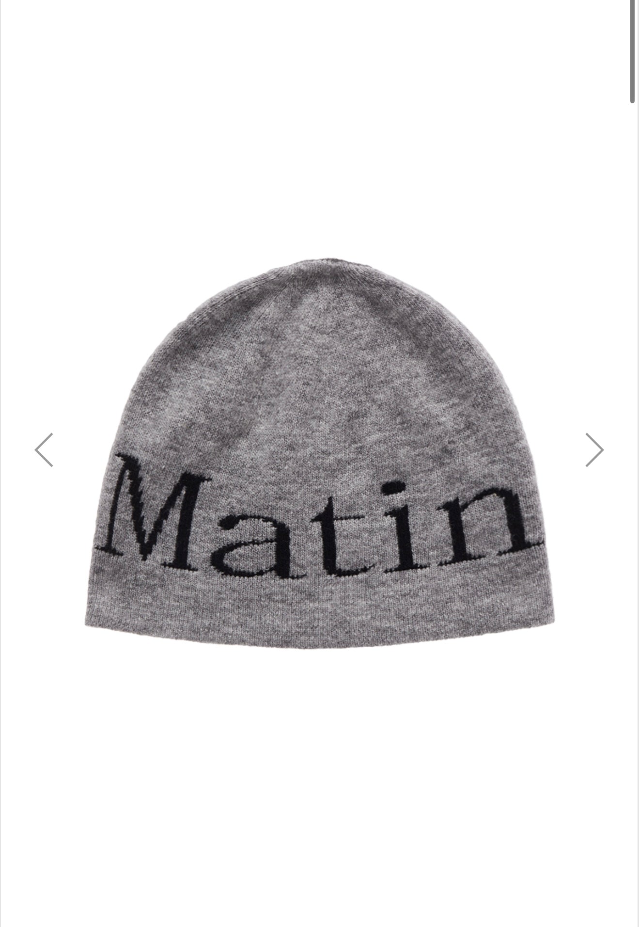 MATIN KIM LOGO JACQUARD SHORT BEANIE IN GREY – MO & MORE