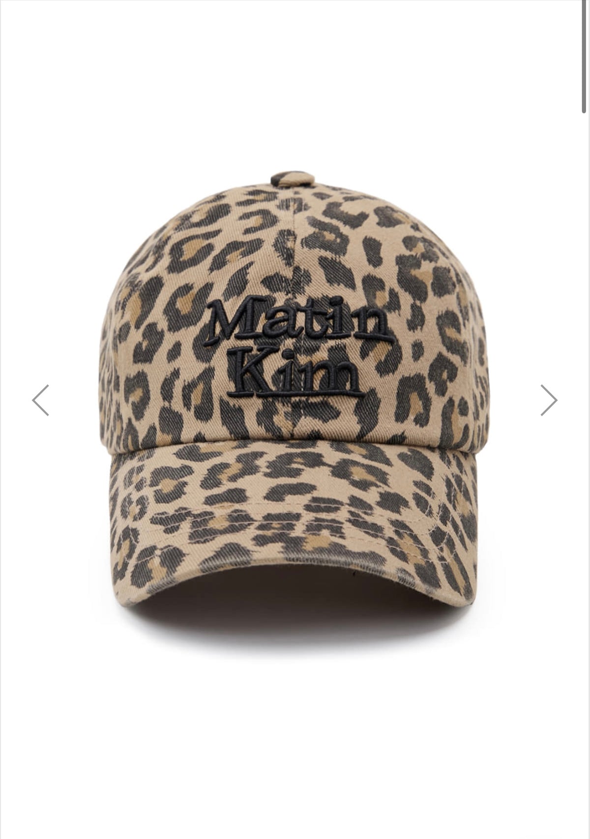MATIN KIM MATIN LEOPARD VOLUME LOGO BALL CAP IN DARK BEIGE