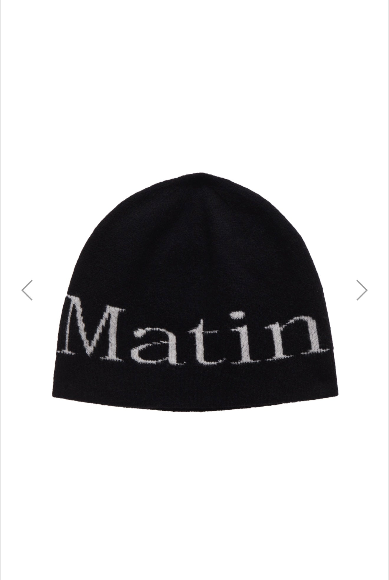 MATIN KIM LOGO JACQUARD SHORT BEANIE IN BLACK – MO & MORE