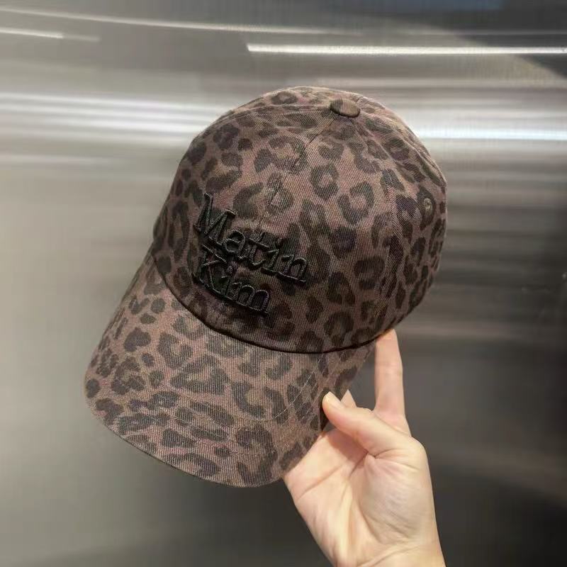 MATIN KIM LEOPARD VOLUME LOGO BALL CAP IN BROWN