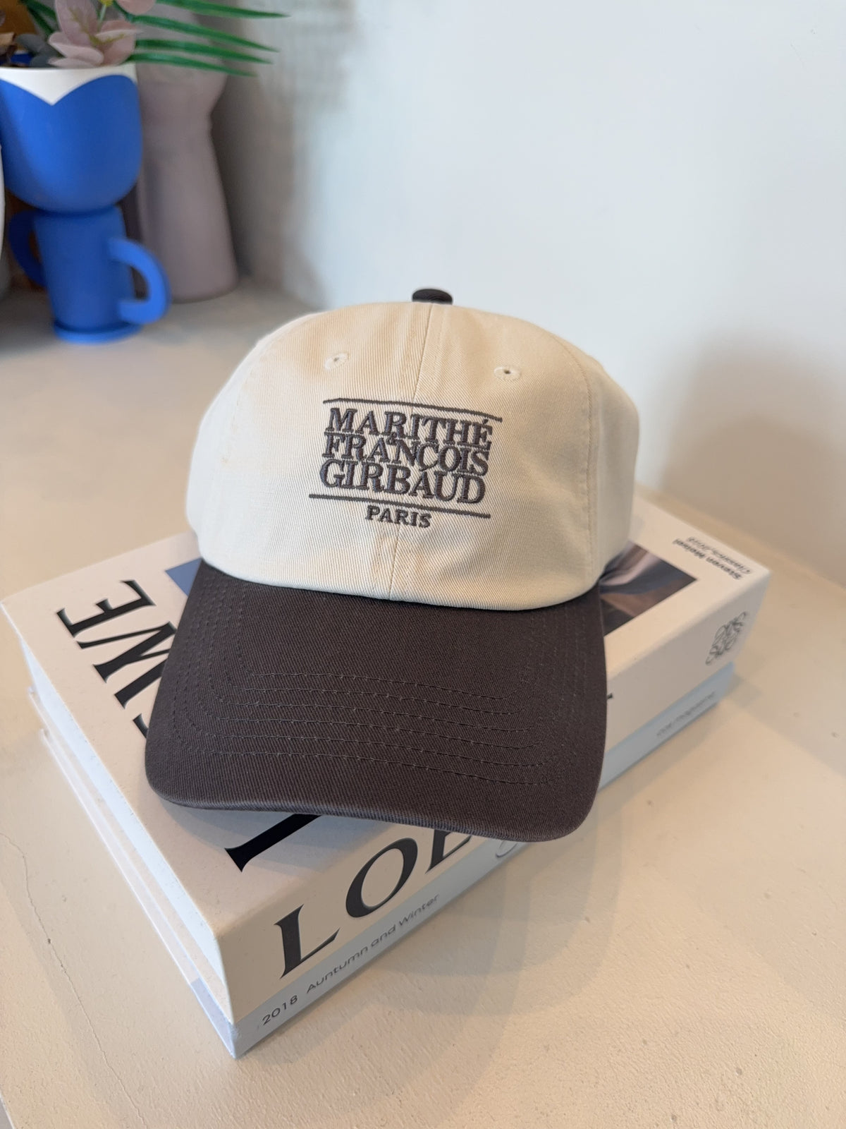 MARITHE FRANCOIS GIRBAUD SMALL CLASSIC LOGO 6 PANEL COLOR BLOCK CAP charcoal