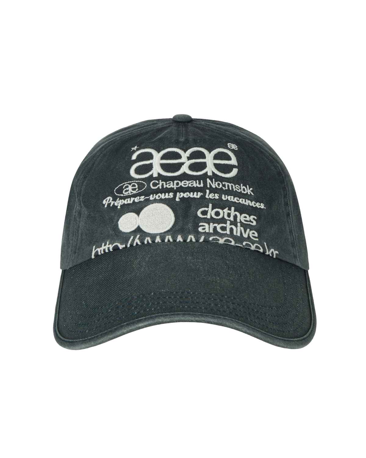 WEB LOGO WASHED 5 PANNEL BALL CAP [NAVY]