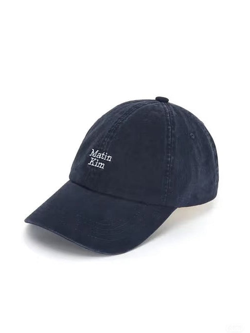 Matin Kim MATIN VOLUME SMALL LOGO BALL CAP IN NAVY