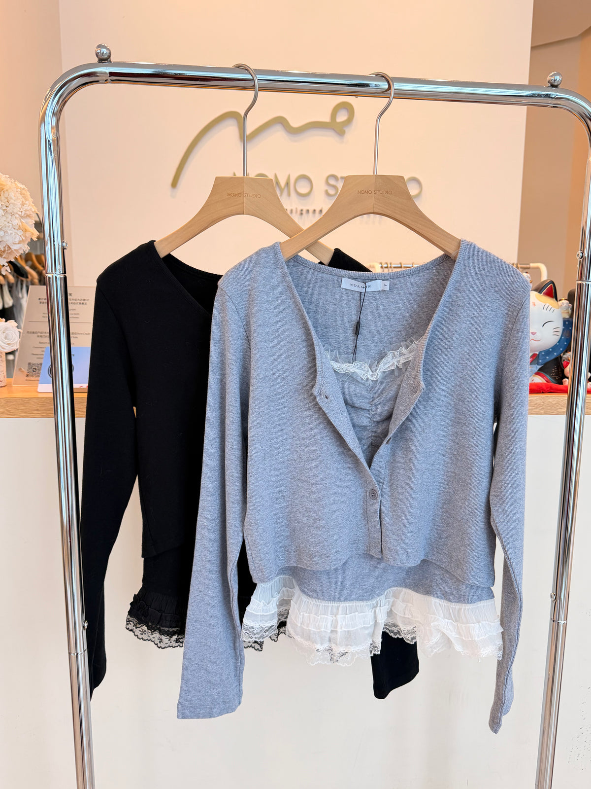 Lace patchwork two-piece set